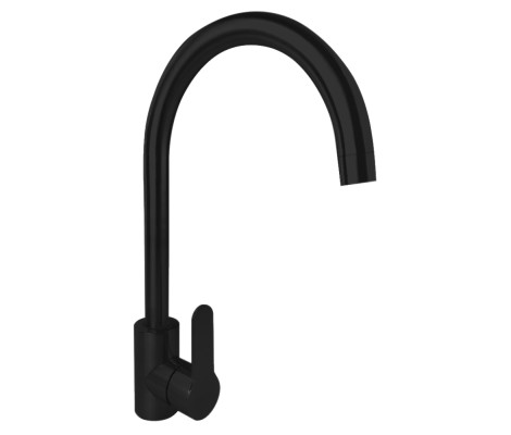 Смеситель для кухни DAX-011 нержавеющая сталь черный Zerix