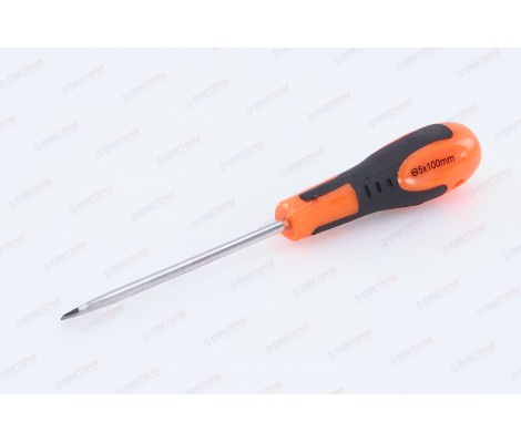 Отвертка шлицевая Мастер 5,0х100мм CrV с двухкомпонентной ручкой Santool
