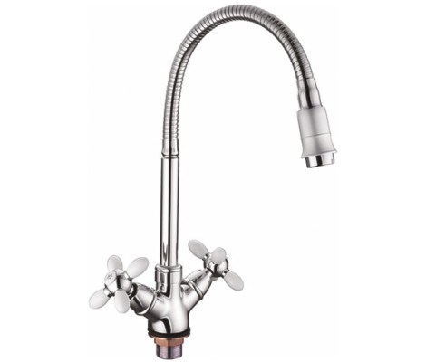 Смеситель для кухни LR84310H с гибким изливом белый Zerix