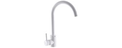 Смеситель для кухни SUS-011-2 белый, нержавеющая сталь Mixxus