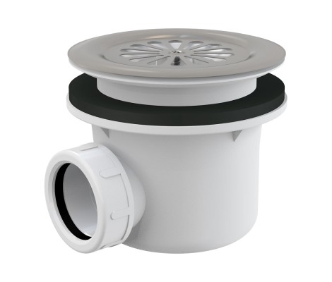 Сифон для душевого поддона с нержавеющей решеткой ALKAPLAST