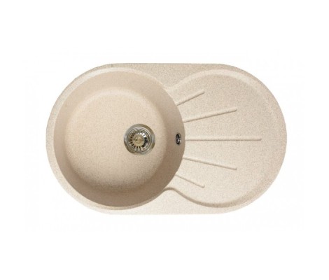 Мойка керамогранитная 20 овальная 750*460мм бежевая + блестки Granmill