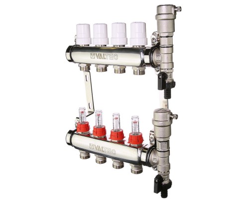 Коллекторная группа нерж в сборе 1* 4 выхода евроконус 3/4