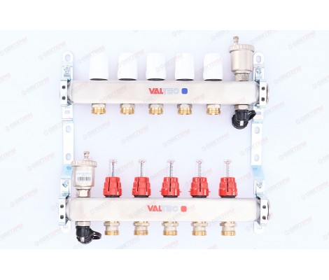 Коллекторный блок 1* 5 выходов нержавеющая сталь в сборе, евроконус 3/4