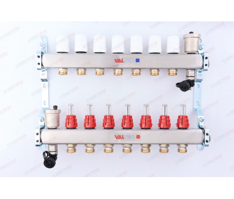 Коллекторный блок 1* 7 выходов нержавеющая сталь в сборе, евроконус 3/4