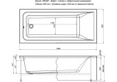 Ванна акриловая Bright с каркасом и панелью 180*80 Aquanet 