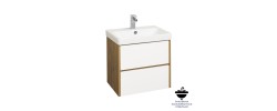 Тумба подвесная 70, Сканди 70 Белый/Дуб Рустикальный под умывальник Адриана 70 Aquaton