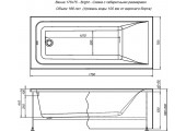 Ванна акриловая Bright 175*75 с каркасом Aquanet 
