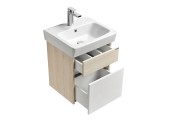 Тумба подвесная 50, Верди 50 Белый/Ясень фабрик под умывальник Нео 50 Aquaton