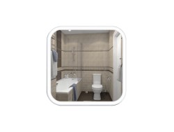 Зеркало 60*60 LED подсветкой 6000К 9,6 Вт/м 341ск КЗСК