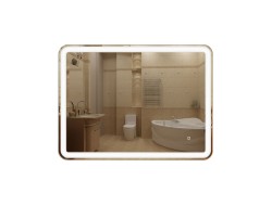 Зеркало 60*80 LED подсветкой 6000К 9,6 Вт/м с сенс.выкл, подогрев 25*50см универсал крепл 348ско1у КЗСК