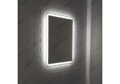 Зеркало 60*80 LED подсветкой 6000К 9,6 Вт/м с сенс.выкл, подогрев 25*50см универсал крепл 348ско1у КЗСК