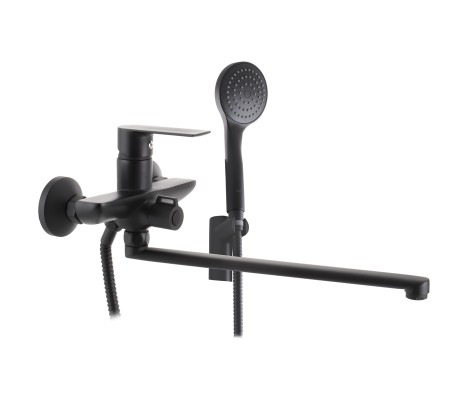 Смеситель для ванны Alex 006 Euro черный, длинный Mixxus Premium