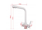 Смеситель для кухни F4352-8 белый Frap