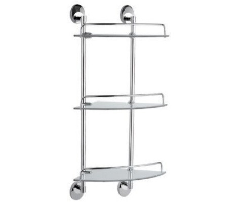 Полка стеклянная 3-х ярусная 25*25 F1607-3 Frap