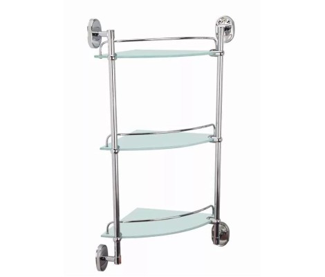 Полка стеклянная 3-х ярусная 25*25 F1907-3 Frap