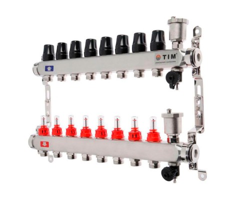 Коллектор с расходомерами без кранов нерж 1