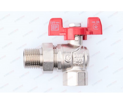 Кран шаровый с американкой угловой EUROPRODUCT  1/2