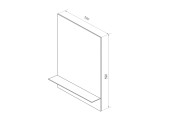 Зеркало прямоугольное с полкой 390х590 Silver Mirrors