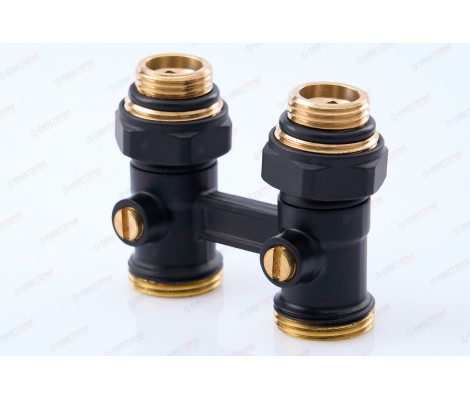 Узел (кран-бинокль) С НИППЕЛЯМИ для подключения радиатора прямой ШАРОВЫЙ TIM ЧЕРНЫЙ Узел (кран-бинокль) С НИППЕЛЯМИ для подключения радиатора прямой ШАРОВЫЙ TIM ЧЕРНЫЙ