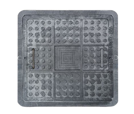 Люк садовый 1,5 т квадратный ДН530/ДВ470хВ65 черный