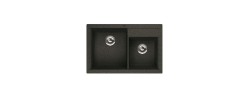 Мойка керамогранитная Hiekka Musta 45 прямоугольная, двойная, черная Granmill