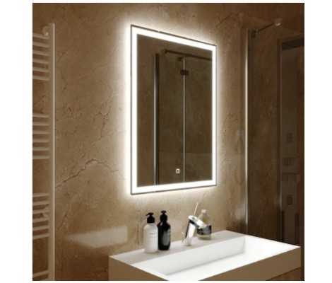 Зеркало 600х800 прямоугольное с подсветкой Norma-Lite (сенсор выкл, хол. свет) Silver Mirrors