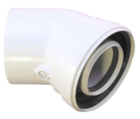 Коаксиальный угол 45° ф100 ВН / ф60 ВН Россия