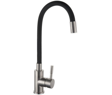 Смеситель для кухни SUS-011 reflector из нержавеющей стали черный Zerix