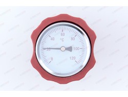 Термометр осевой для насосных групп 0-120 градусов, красный Tim