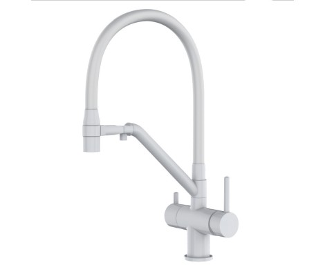 Смеситель для кухни KB-72006-03 с выходом для питьевой воды белый+силик.излив белый Koer Смеситель для кухни KB-72006-03 с выходом для питьевой воды белый+силик.излив белый Koer