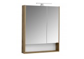 Зеркальный шкаф 70, Сканди 70 Белый/Дуб Рустикальный AQUATON