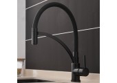 Смеситель для кухни F4552-6 с гибким изливом черный Frap