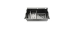 Мойка GS7246-6 с коландером черная Gappo