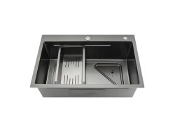 Мойка GS7246-6 с коландером черная Gappo
