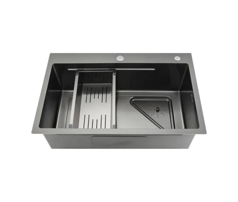 Мойка GS7246-6 с коландером черная Gappo