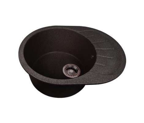 Мойка керамогранитная 20 овальная 580*450мм черная глянец Granmill