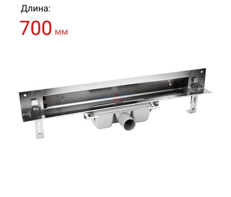 Трап-лоток 700*70 мм для монтажа в стену нерж+глянец, сухой гидрозатвор BAD817002 Zeissler
