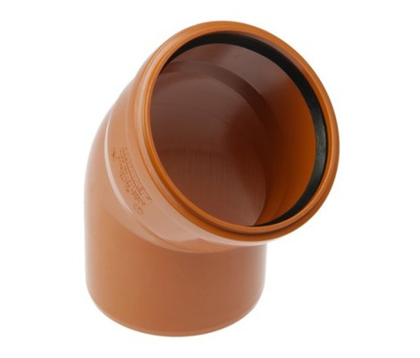 Отвод канализационный 110/45° рыжий Flextron Отвод канализационный 110/45° рыжий Flextron
