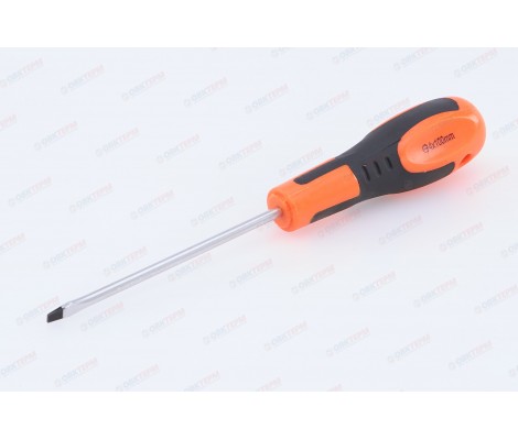 Отвертка шлицевая Мастер 4,0х100мм CrV с двухкомпонентной ручкой Santool Отвертка шлицевая Мастер 4,0х100мм CrV с двухкомпонентной ручкой Santool