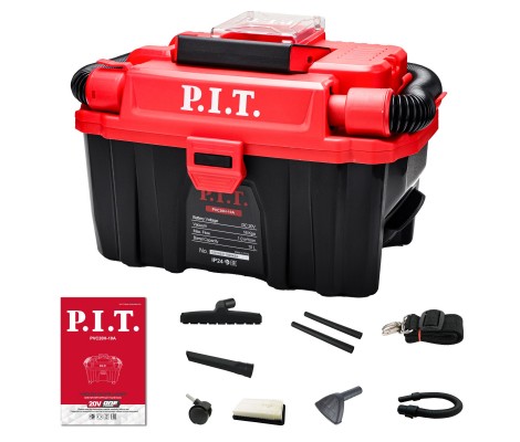 Пылесос аккум. P.I.T OnePower PVC20H-10A SOLO (20В, 10л, 16кПа (1 м³/мин) БЕЗ АКБ и ЗУ)