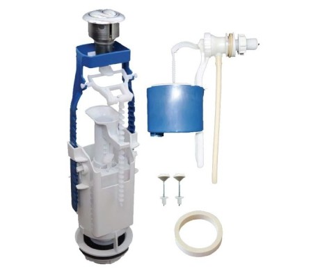 Смывная арматура для унитаза АБ 77.54.14.3 2-х режимная кнопка хром, боковая подача Псков Смывная арматура для унитаза АБ 77.54.14.3 2-х режимная кнопка хром, боковая подача Псков