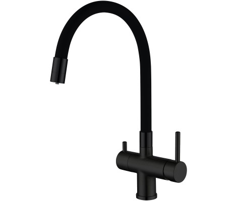 Смеситель для кухни KB-72002-05 с выходом для питьевой воды черный Koer