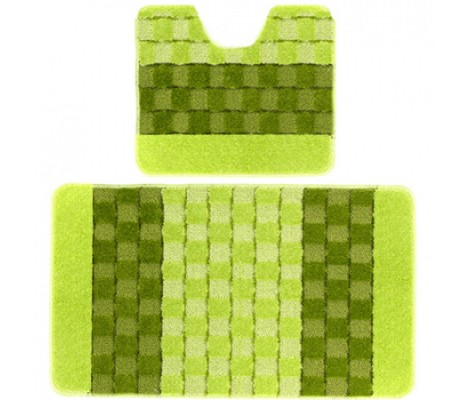 Комплект ковриков для ванны Silver из 2 шт 50х80/50х40см 11мм зеленый Banyolin