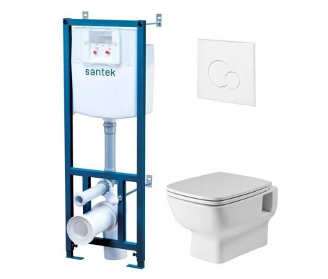 Инсталляция НЕО rim унитаз-кнопка хром-сиденье SC 1WH50.1.572 Santek