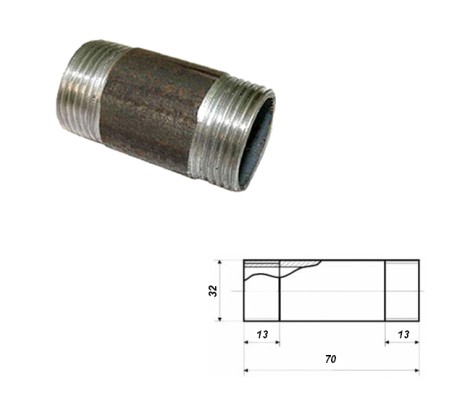 Ниппель д.32 1 1/4 