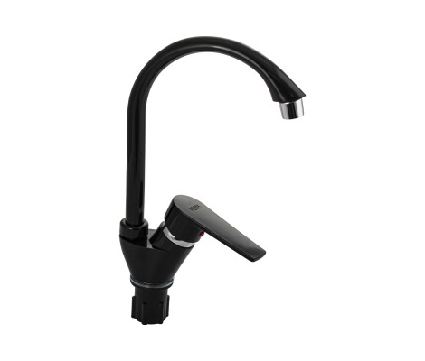 Смеситель для кухни, 566 боковой, шаровый из АБС пластика черный Brimix