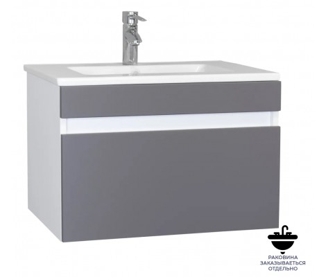 Тумба 60 Валенсия 604 под умывальник Океан 60 подвесная, графит Flamenco Тумба 60 Валенсия 604 под умывальник Океан 60 подвесная, графит Flamenco