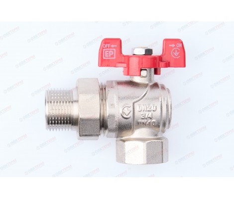 Кран шаровый с американкой угловой EUROPRODUCT 3/4