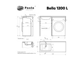 Умывальник Bella 1200L над стиральной машиной Paola (1200х480х146)